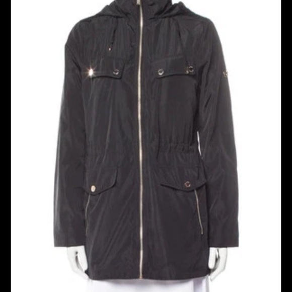 MICHAEL KORS Womens MK Classic Staple Trench Wind Breaker Rain Coat w/Hood Sz XL - Picture 5 of 15